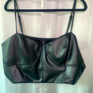 Express cropped faux leather top (new without tags)